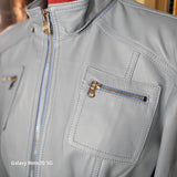 Suraya Leather Hooded Biker Jacket