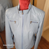 Suraya Leather Hooded Biker Jacket