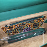 Leather Print Mix Clutch