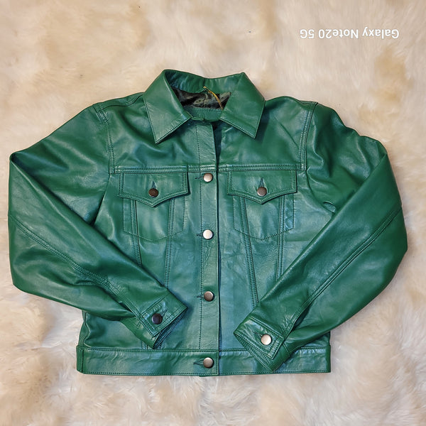 Alma Cropped Leather Jacket
