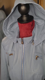 Suraya Leather Hooded Biker Jacket